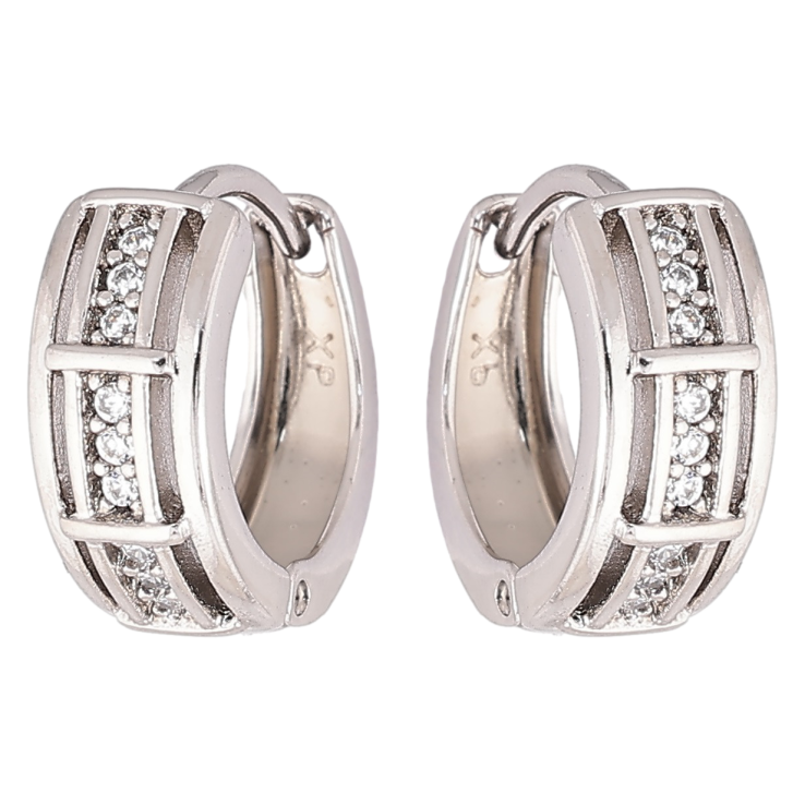 Сережки Xuping Родій колечка «Візерунок з доріжками цирконію» фото №5