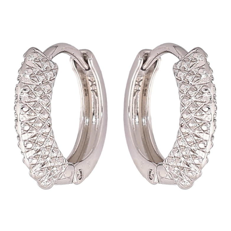 Сережки Xuping Родій колечка «Декоративний візерунок насічками» фото №1 Сережки Xuping Родій колечка «Декоративний візерунок насічками» фото №1