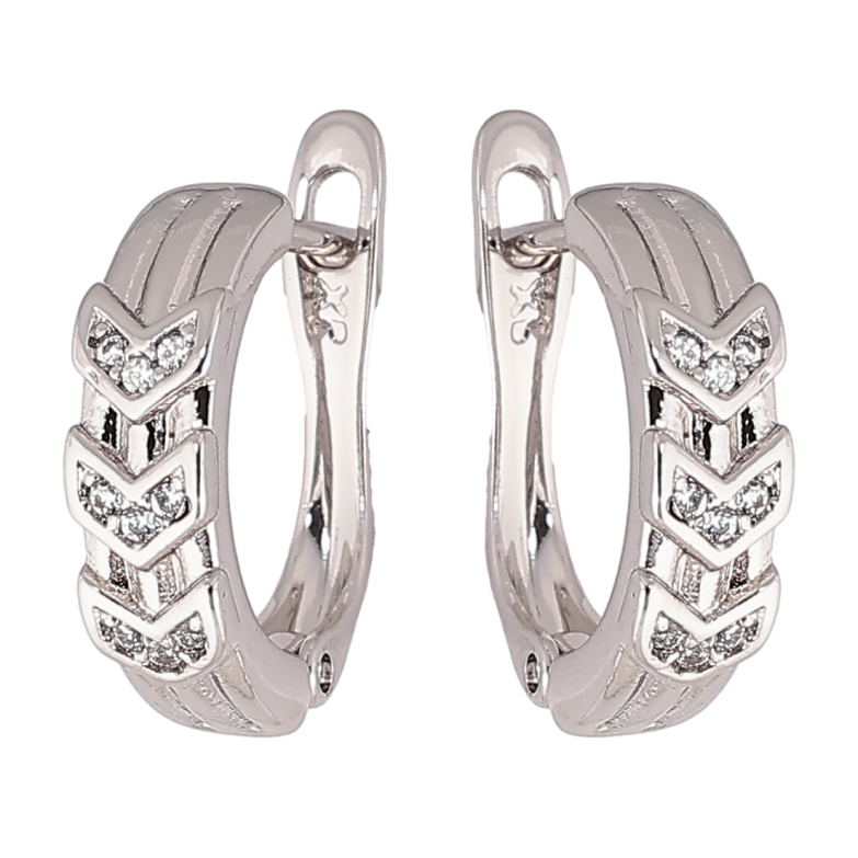 Сережки Xuping Родій англійський замок «Візерунок з цирконієм» фото №1