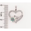 Кулон Xuping Родій «Сердечко з пташкою і цирконієм» для ланцюжка до 5мм фото №2