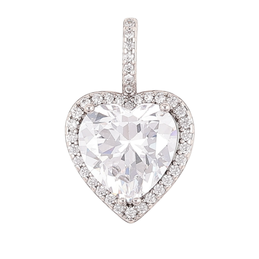 Кулон Xuping Родій «Кришталеве серце» для ланцюжка до 5мм фото №1