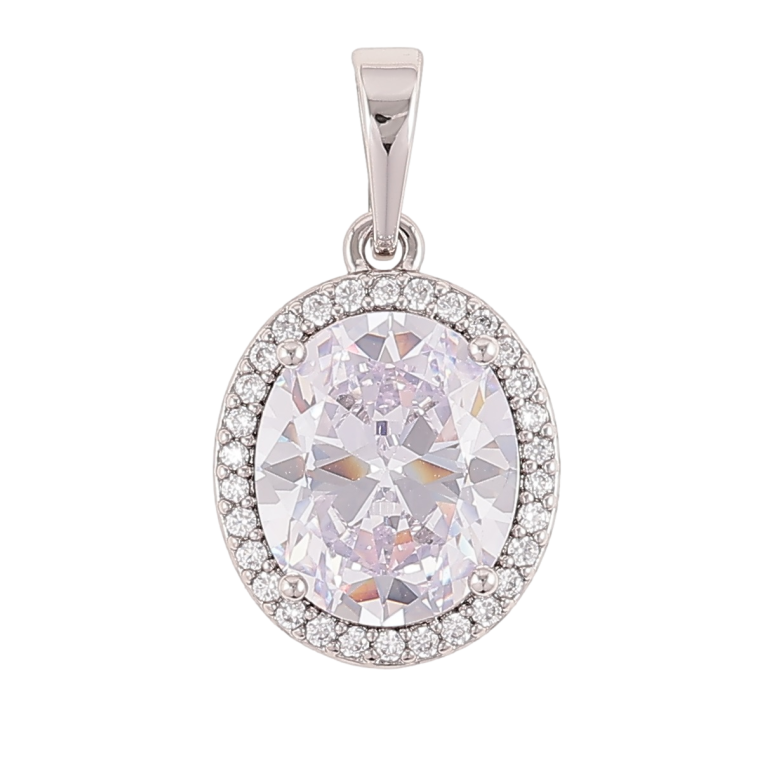 Кулон Xuping Родий Фианит в обрамлении циркония для цепочки до 5мм фото №1