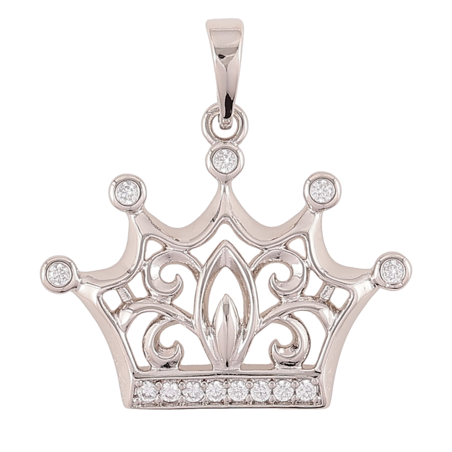Кулон Xuping Родій «Корона з цирконієм» для ланцюжка до 6мм фото №1