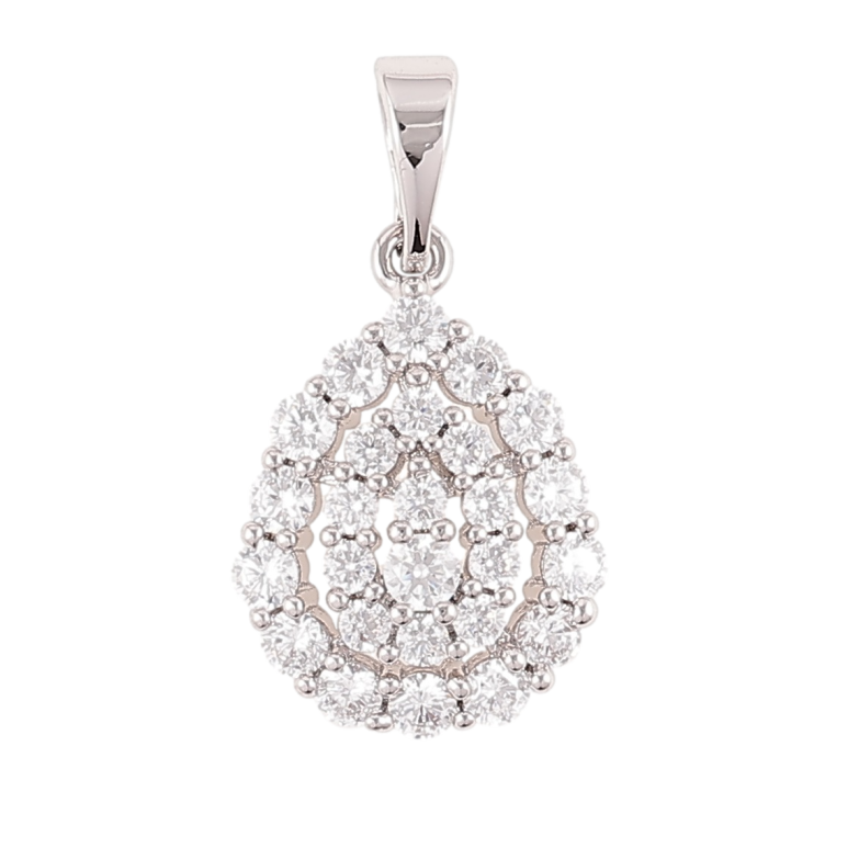 Кулон Xuping Родій «Крапля з інкрустацією цирконієм» для ланцюжка до 5мм фото №1