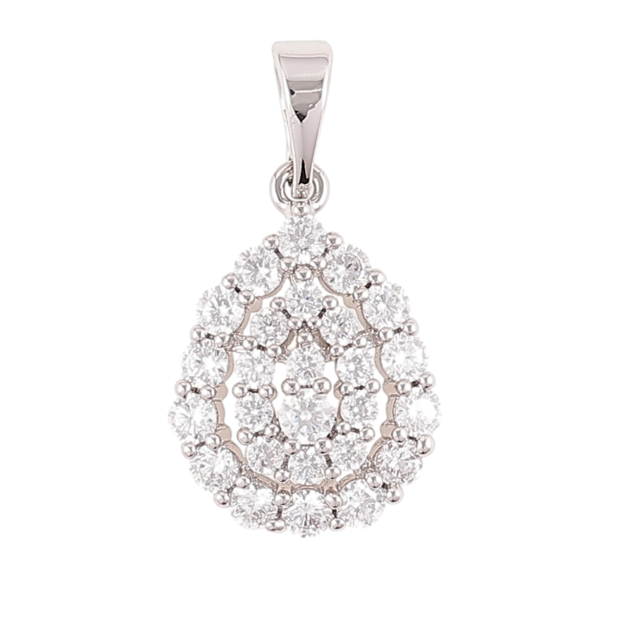 Кулон Xuping Родий Капля с инкрустацией цирконием для цепочки до 5мм фото №1