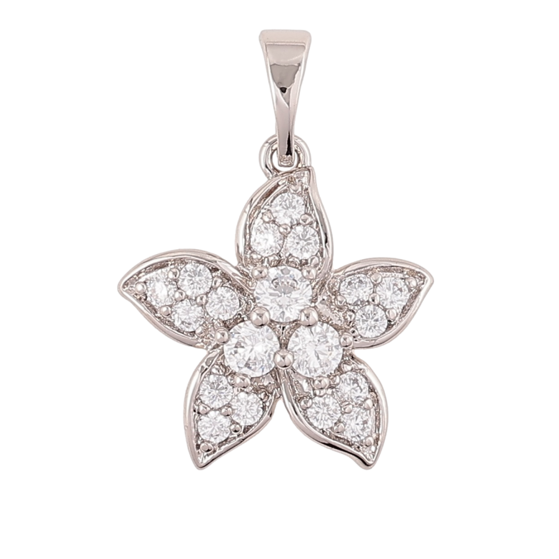 Кулон Xuping Родий Цветок с цирконием для цепочки до 5мм фото №16
