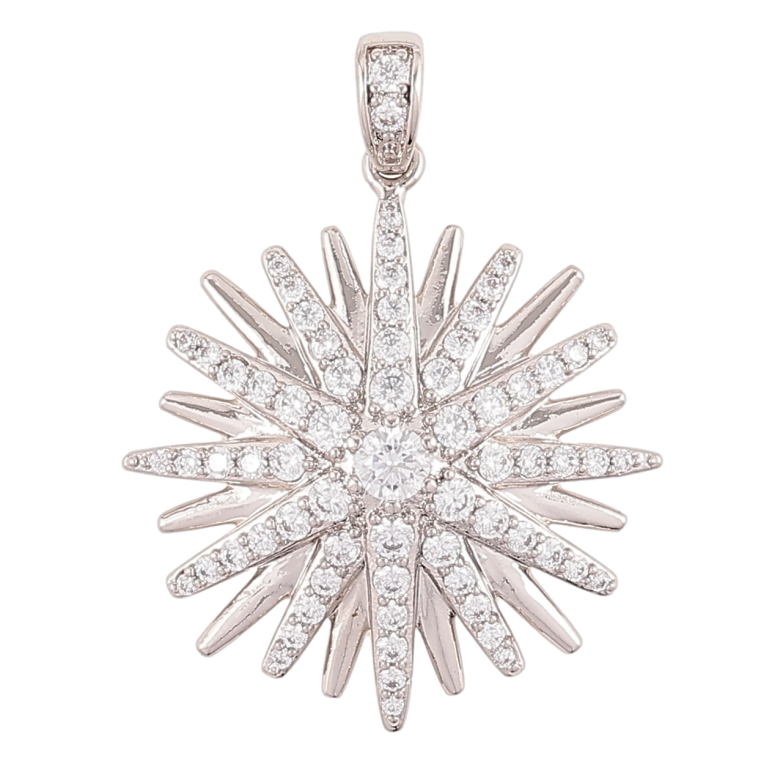 Кулон Xuping Родій «Зірка з інкрустацією цирконієм» для ланцюжка до 3мм фото №1