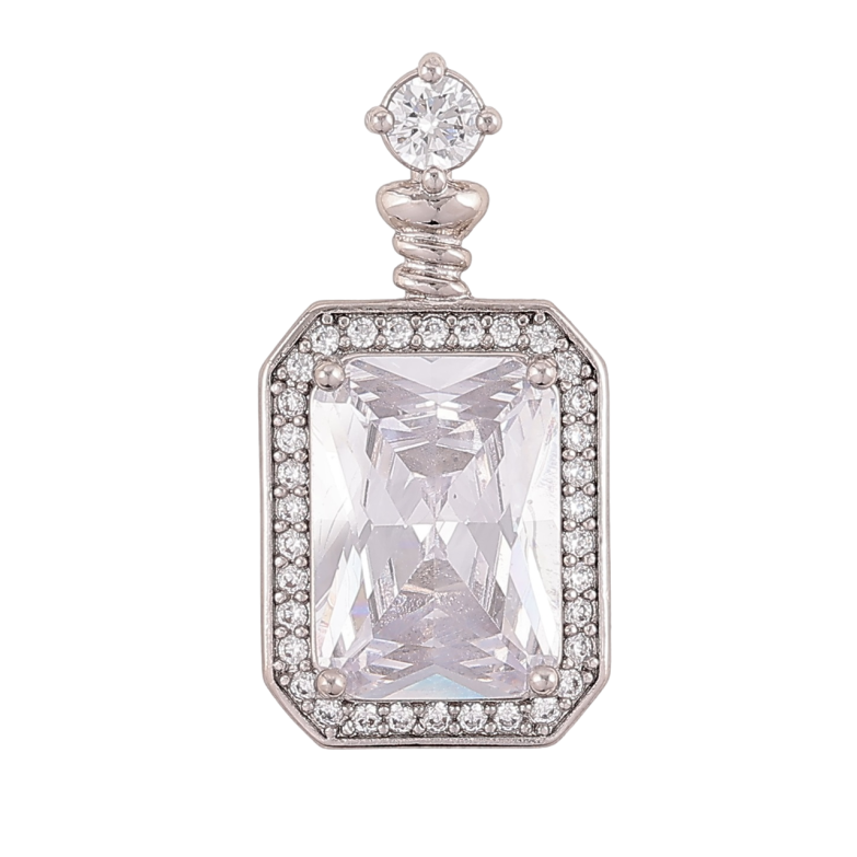 Кулон Xuping Родій «Фіаніт в обрамленні цирконію» для ланцюжка до 4мм фото №1