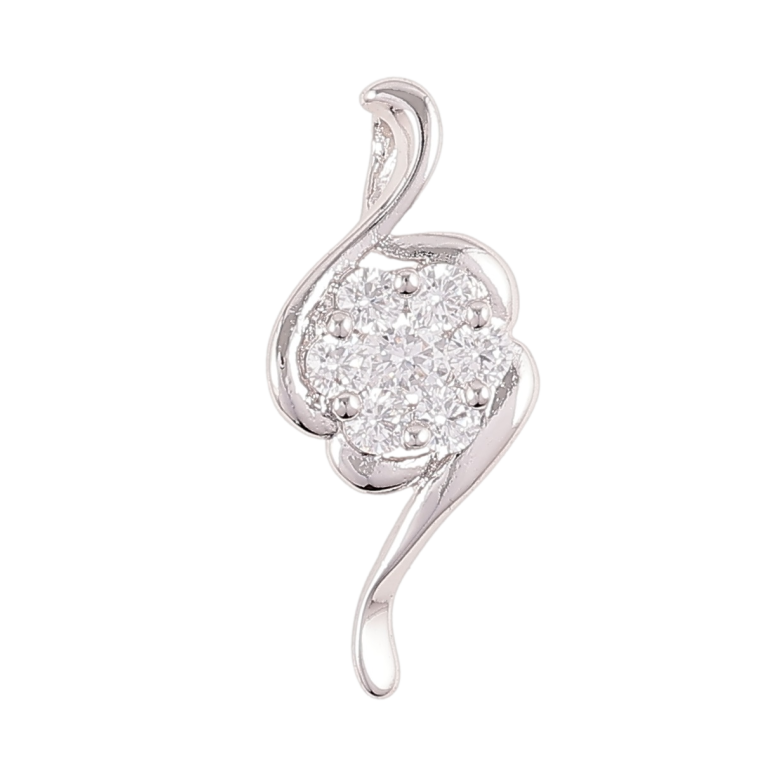 Кулон Xuping Родій «Кришталева квіточка» для ланцюжка до 3мм фото №1