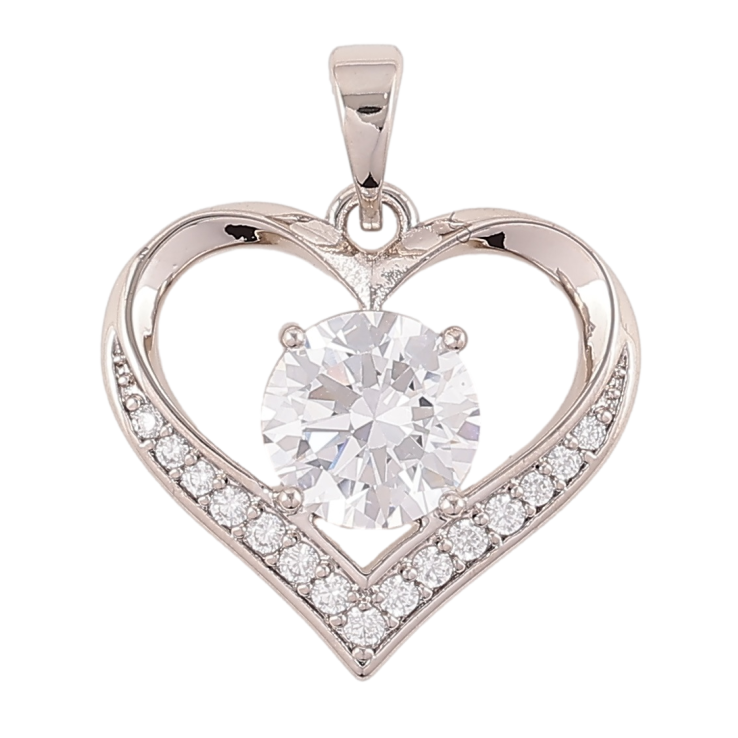 Кулон Xuping Родій «Сердечко з цирконієм» для ланцюжка до 5мм фото №18