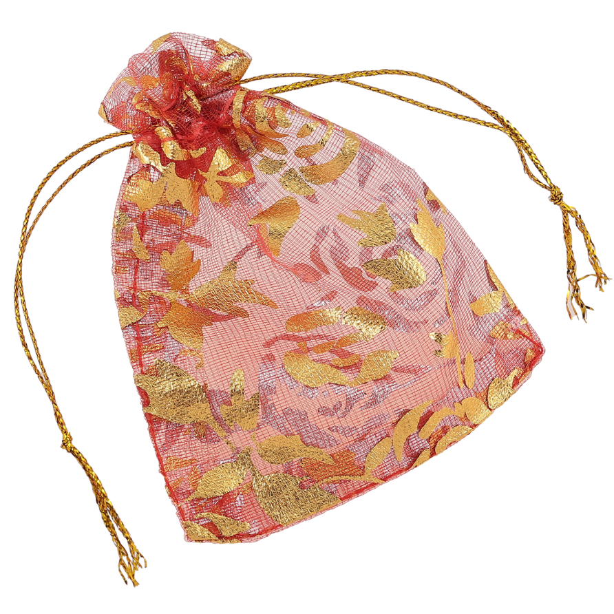 Мішечок подарунковий з органзи «Квітковий золотистий візерунок, колір червоний» розмір 7х9см ціна за 1 шт. фото №1 Мішечок подарунковий з органзи «Квітковий золотистий візерунок, колір червоний» розмір 7х9см ціна за 1 шт. фото №1