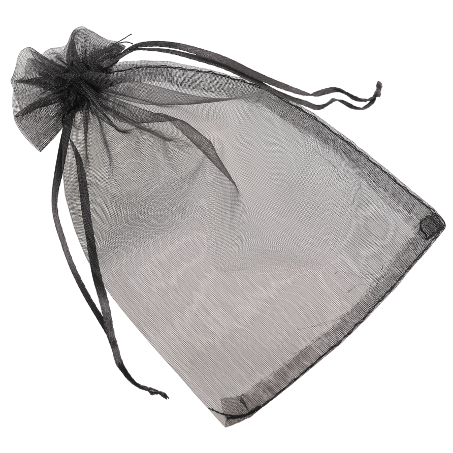 Мішечок подарунковий з органзи «Колір чорний» розмір 10х15см ціна за 1 шт. фото №1