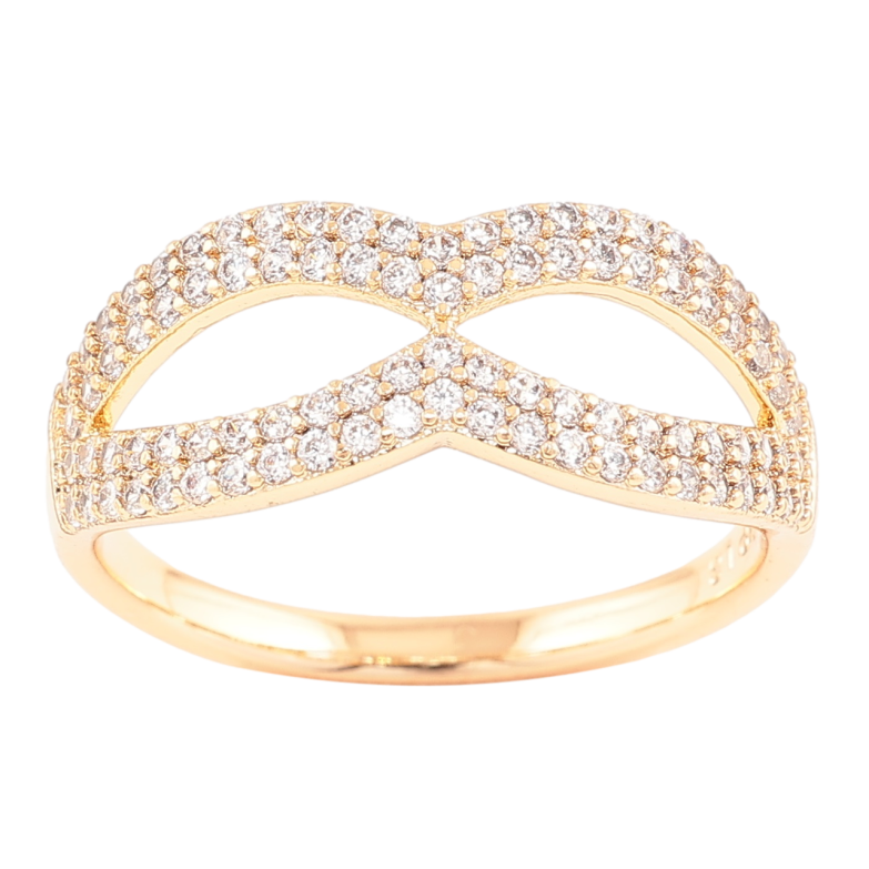 Каблучка Xuping Позолота 18K «Візерунок з інкрустацією цирконієм» фото №4