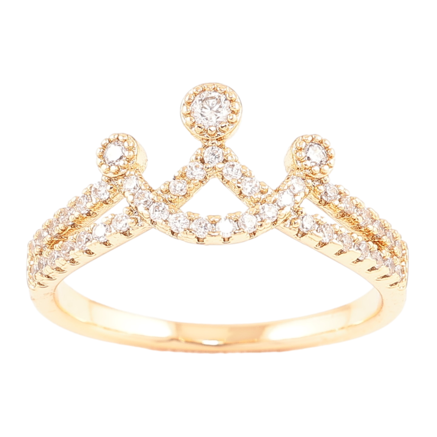 Каблучка Xuping Позолота 18K «Корона з цирконієм» фото №1