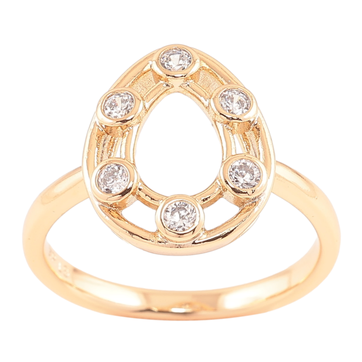 Каблучка Xuping Позолота 18K «Крапелька з цирконієм» фото №18