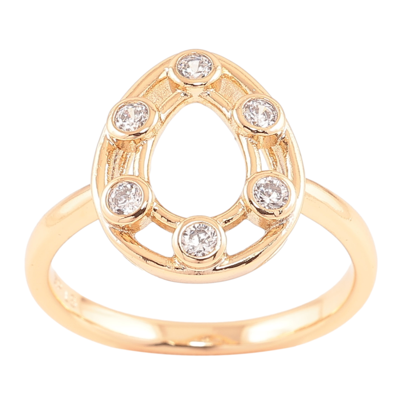 Кольцо Xuping Позолота 18K Капелька с цирконием фото №13