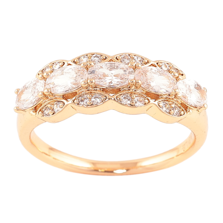 Кольцо Xuping Позолота 18K Узор с цирконием фото №20