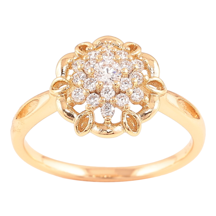 Каблучка Xuping Позолота 18K «Квітка з цирконієм» фото №23