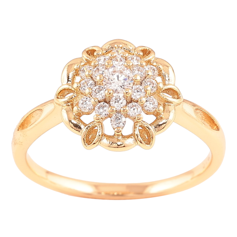 Кольцо Xuping Позолота 18K Цветок с цирконием фото №1