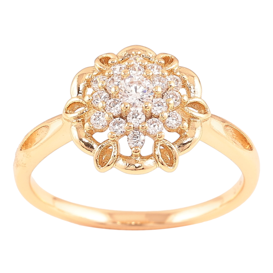 Каблучка Xuping Позолота 18K «Квітка з цирконієм» фото №1