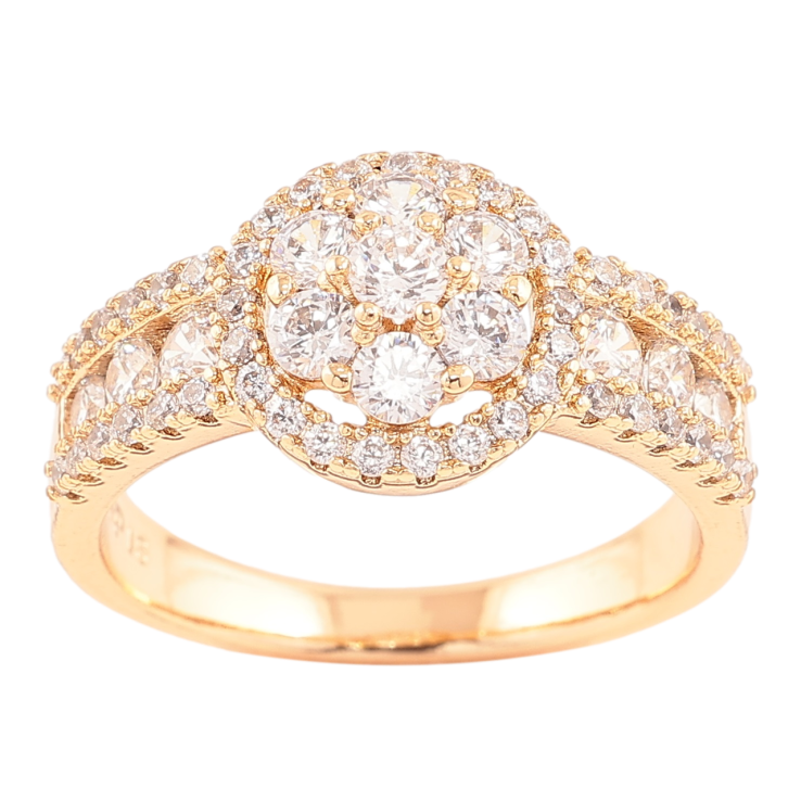 Кольцо Xuping Позолота 18K Инкрустация цирконием фото №8