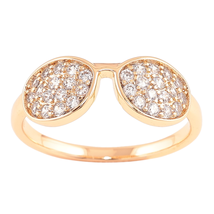 Каблучка Xuping Позолота 18K «Окуляри з інкрустацією цирконієм» фото №1