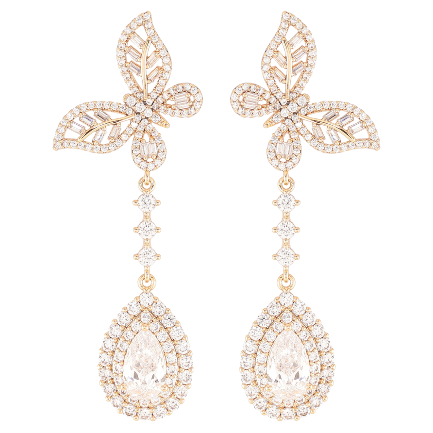 Сережки Xuping JEAN GOUJON Позолота 18K пусети «Підвіски метелики з інкрустацією цирконієм» фото №1 Сережки Xuping JEAN GOUJON Позолота 18K пусети «Підвіски метелики з інкрустацією цирконієм» фото №1