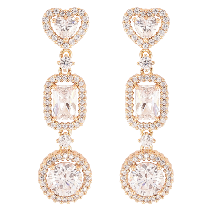 Сережки Xuping JEAN GOUJON Позолота 18K пусети «Витончені кришталеві підвіски» фото №18