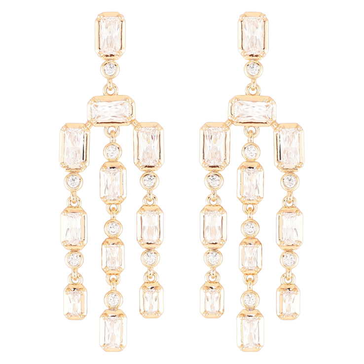 Сережки Xuping JEAN GOUJON Позолота 18K пусети «Декоративні кришталеві підвіски» фото №16