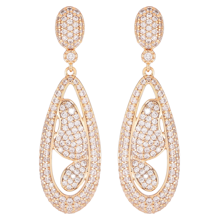 Сережки Xuping JEAN GOUJON Позолота 18K пусети «Підвіски метелики з інкрустацією цирконієм» фото №18