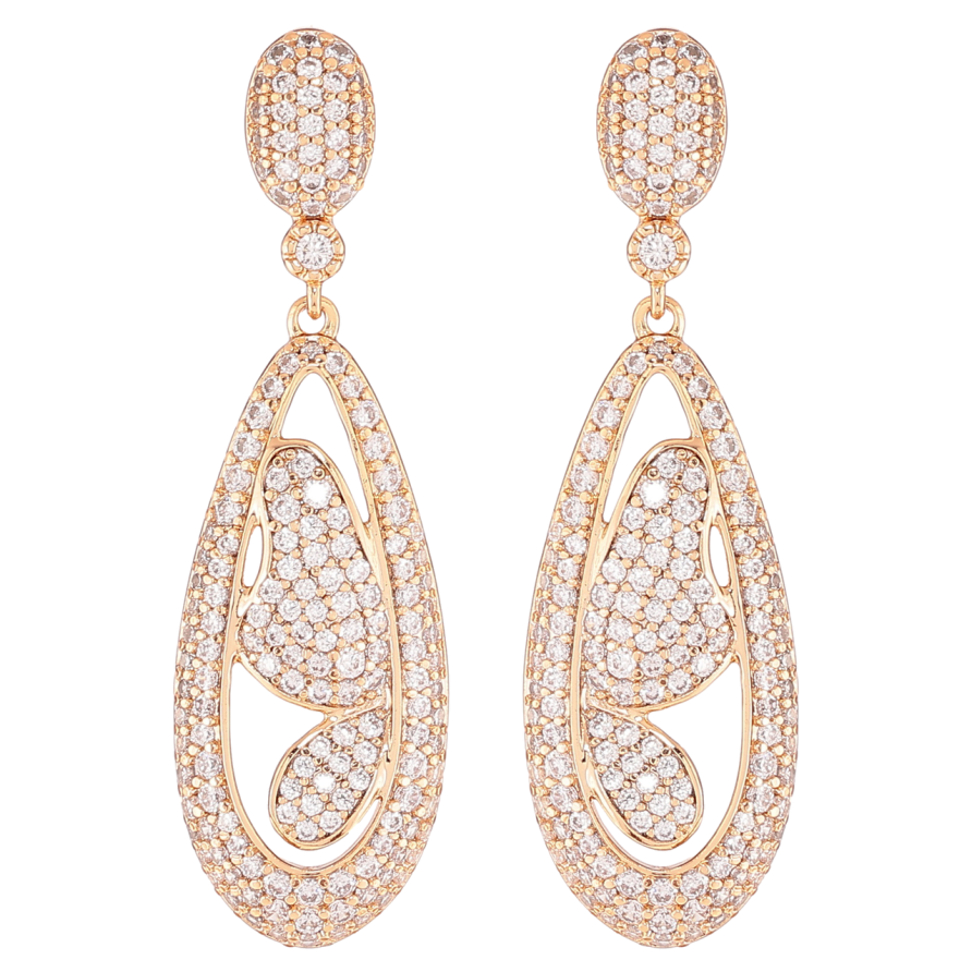 Сережки Xuping JEAN GOUJON Позолота 18K пусети «Підвіски метелики з інкрустацією цирконієм» фото №1