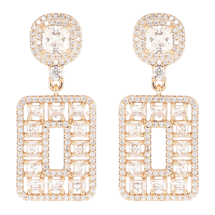 Сережки Xuping JEAN GOUJON Позолота 18K пусети «Підвіски з інкрустацією цирконієм» фото №4