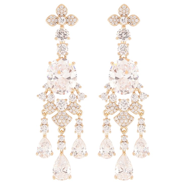 Сережки Xuping JEAN GOUJON Позолота 18K пусети «Підвіски з інкрустацією цирконієм» фото №25