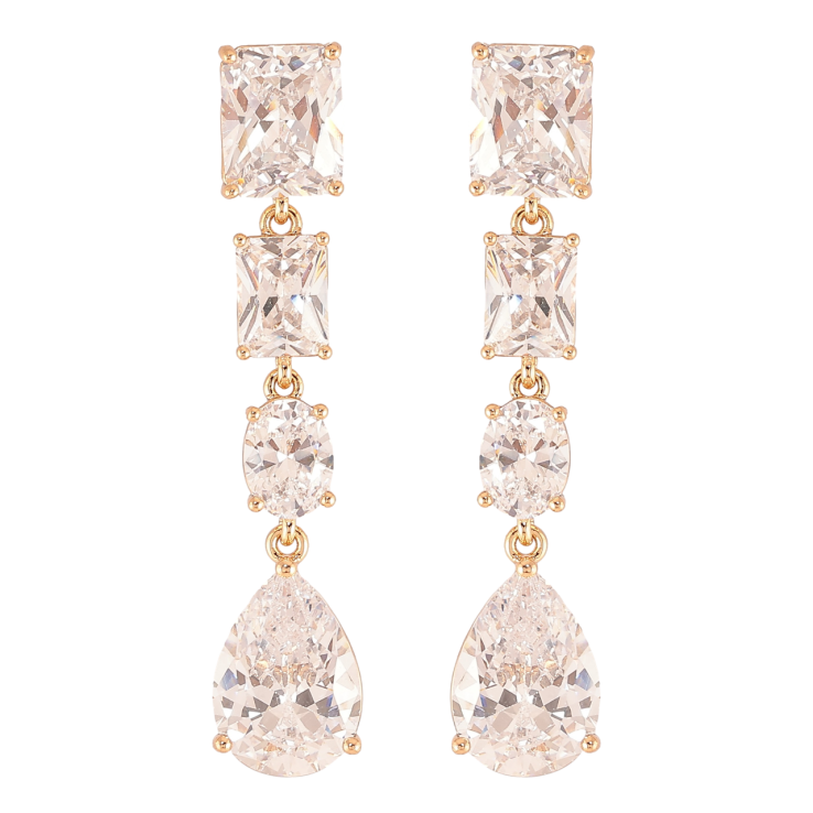 Сережки Xuping JEAN GOUJON Позолота 18K пусети «Підвіски з фіанітів» фото №22