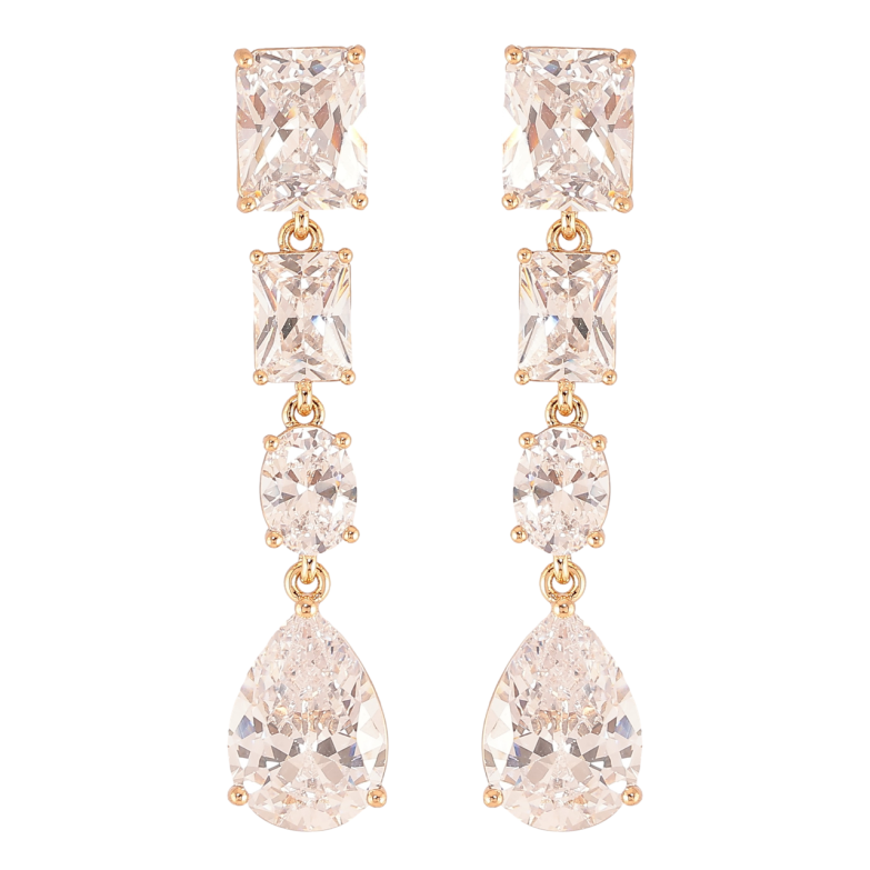 Серьги Xuping JEAN GOUJON Позолота 18K пусеты Подвески из фианитов фото №1