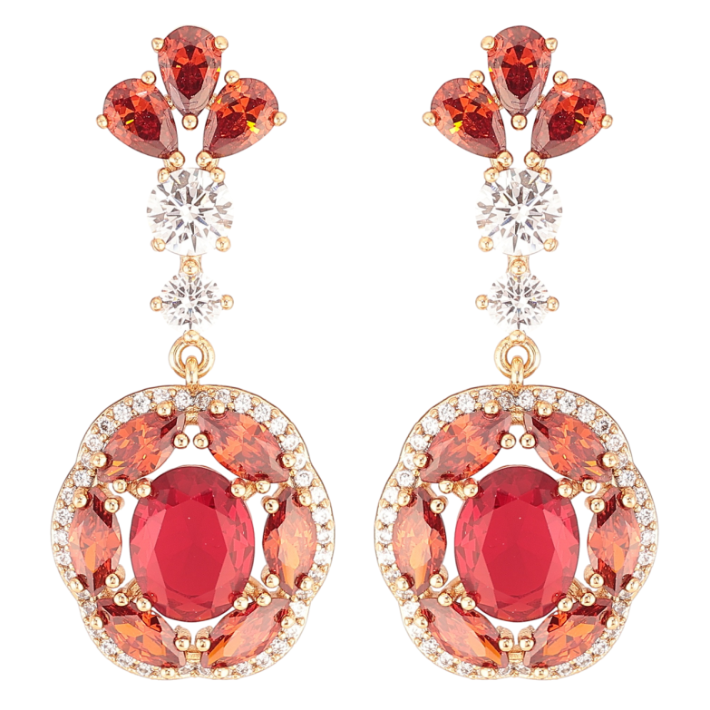 Сережки Xuping JEAN GOUJON Позолота 18K пусети «Підвіски з червоними фіанітами та цирконієм» фото №1 Сережки Xuping JEAN GOUJON Позолота 18K пусети «Підвіски з червоними фіанітами та цирконієм» фото №1
