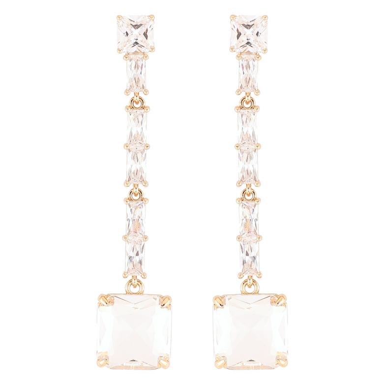 Сережки Xuping JEAN GOUJON Позолота 18K пусети «Кришталеві підвіски» фото №1