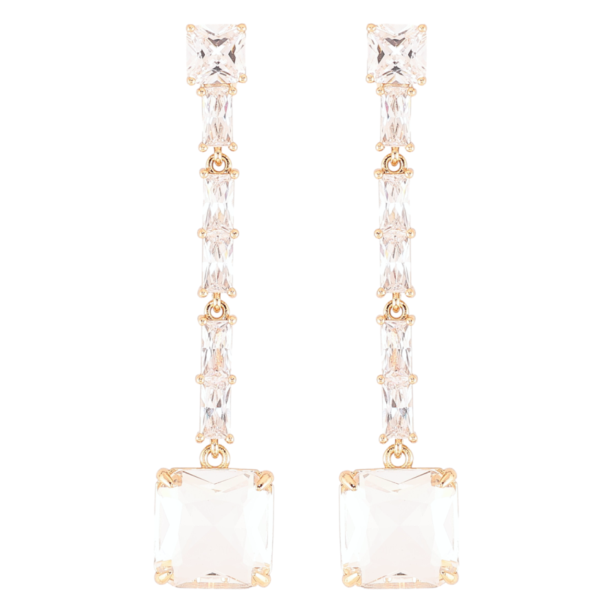 Сережки Xuping JEAN GOUJON Позолота 18K пусети «Кришталеві підвіски» фото №1