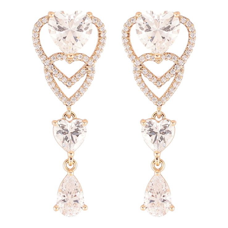 Сережки Xuping JEAN GOUJON Позолота 18K пусети «Кришталеві підвіски» фото №13