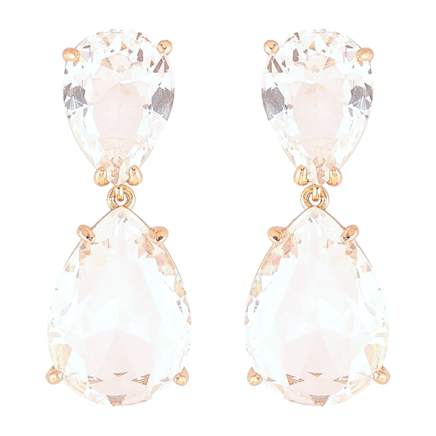 Сережки Xuping JEAN GOUJON Позолота 18K пусети «Кришталеві крапельки» фото №1