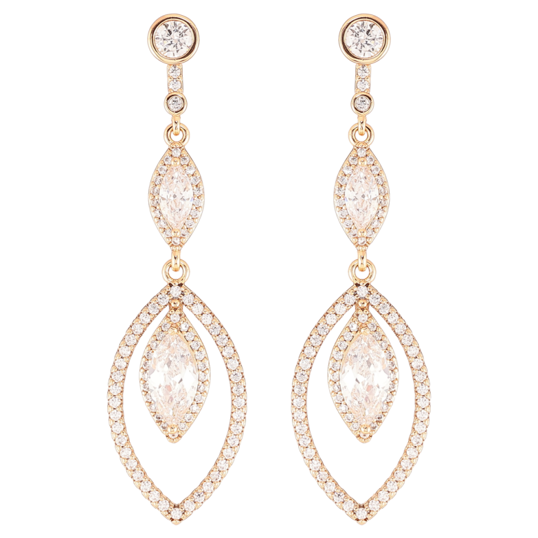 Серьги Xuping JEAN GOUJON Позолота 18K пусеты Подвески с инкрустацией цирконием фото №1