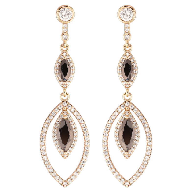 Серьги Xuping JEAN GOUJON Позолота 18K пусеты Подвески с инкрустацией цирконием и черными фианитами фото №1 Серьги Xuping JEAN GOUJON Позолота 18K пусеты Подвески с инкрустацией цирконием и черными фианитами фото №1