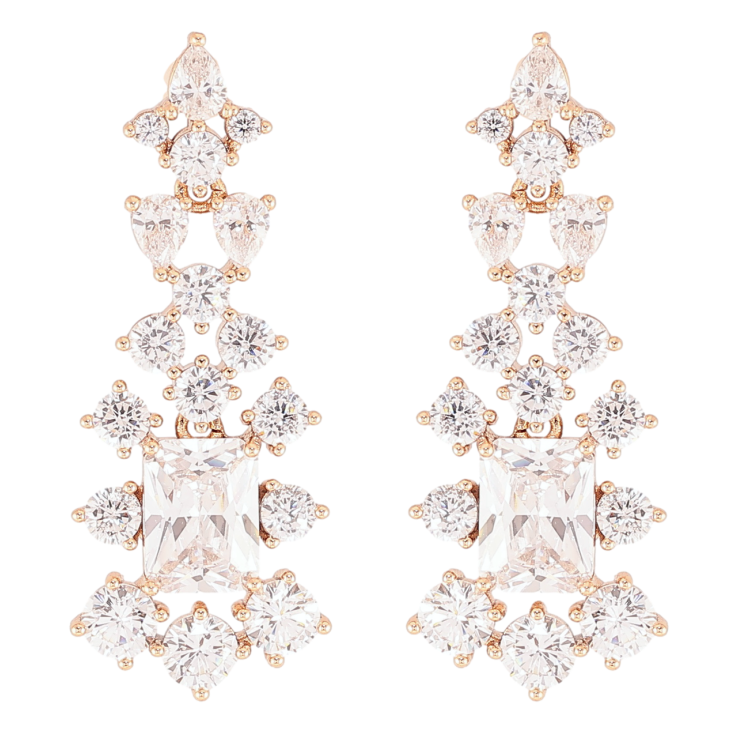 Сережки Xuping JEAN GOUJON Позолота 18K пусети «Підвіски з інкрустацією цирконієм» фото №2