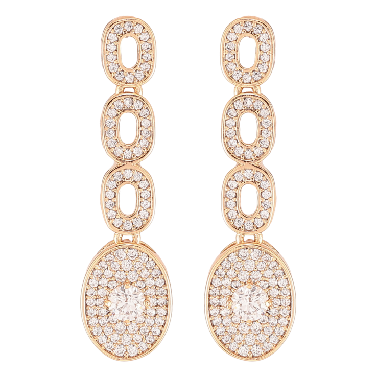 Сережки Xuping JEAN GOUJON Позолота 18K пусети «Підвіски з інкрустацією цирконієм» фото №3