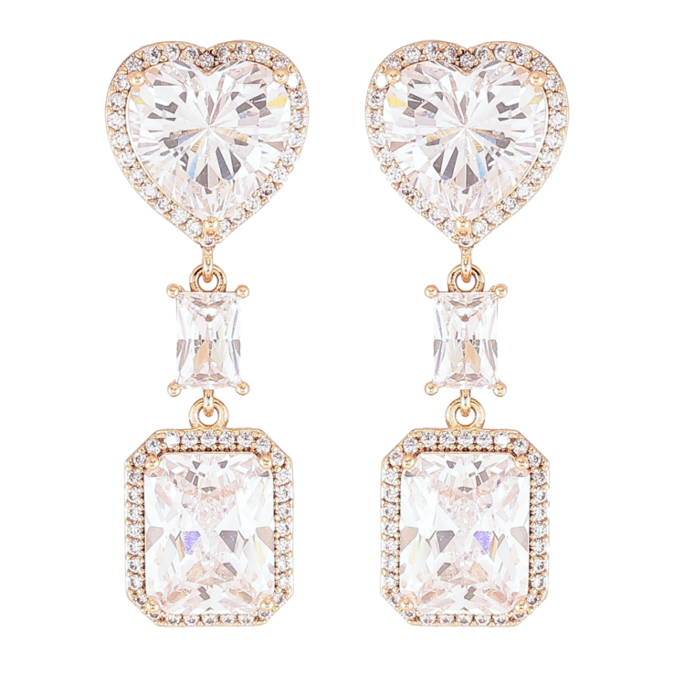 Сережки Xuping JEAN GOUJON Позолота 18K пусети «Романтичні підвіски з фіанітами в обрамленні цирконію» фото №17