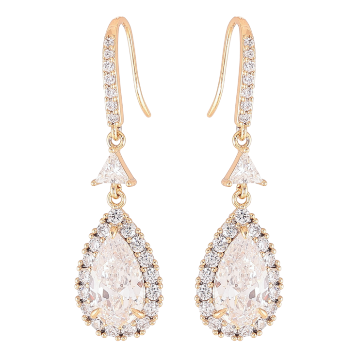 Сережки Xuping JEAN GOUJON Позолота 18K французький замок «Фіаніти в обрамленні цирконію» фото №2