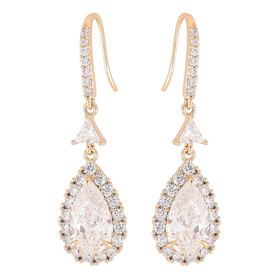 Серьги Xuping JEAN GOUJON Позолота 18K французский замок Фианиты в обрамлении циркония фото №1