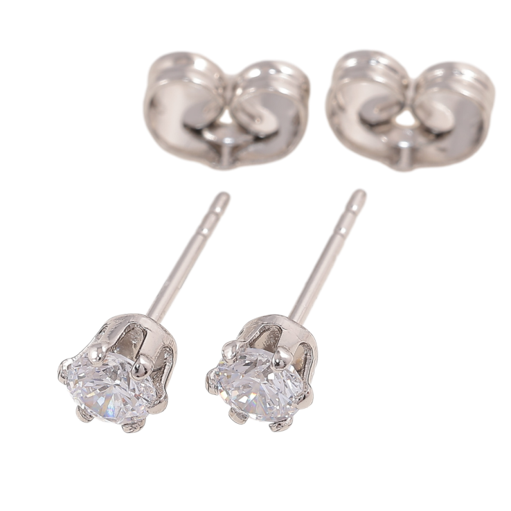 Серьги Xuping Родий пусеты Фианиты в 6-ти крапановой оправе ø 4мм фото №10 Серьги Xuping Родий пусеты Фианиты в 6-ти крапановой оправе ø 4мм фото №10