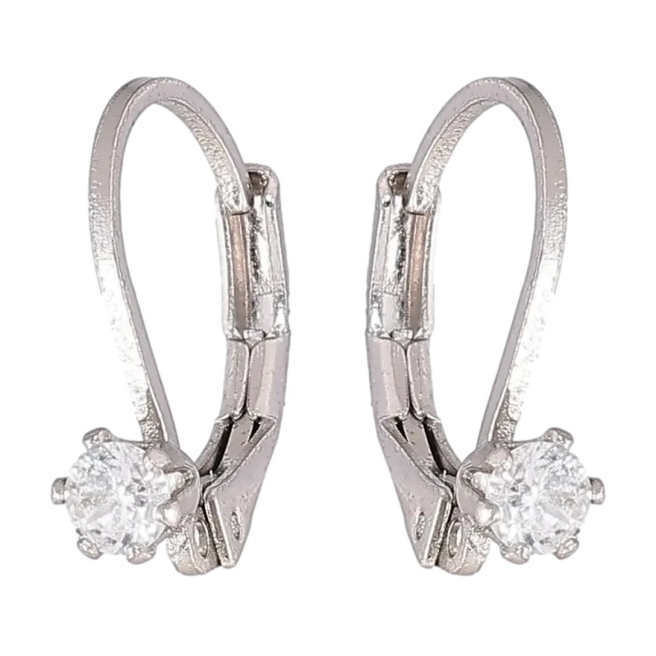 Сережки Xuping Родій французький замок «Фіаніти на дужках» ø 3мм фото №16