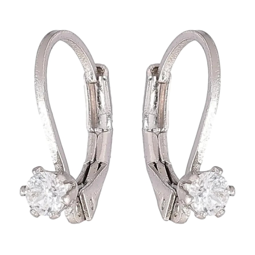 Сережки Xuping Родій французький замок «Фіаніти на дужках» ø 3мм фото №1